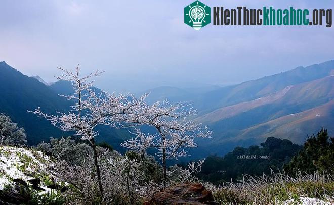 Đêm rằm cuối năm, khu nghỉ dưỡng trên đỉnh Mẫu Sơn trở nên lung linh huyền ảo trong băng tuyết.