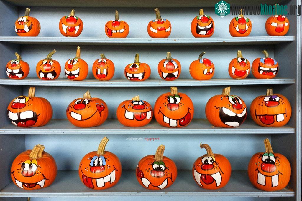 Lễ hội Halloween được tổ chức rất nhộn nhịp vào mùa thu. Bí ngô là món đồ trang trí không thể thiếu ở mỗi nhà trong ngày Halloween.