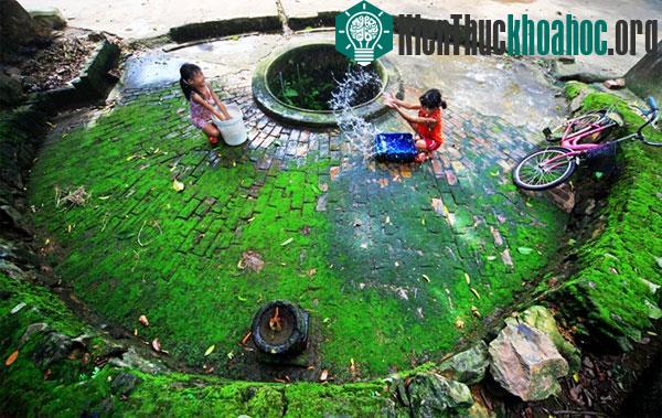 Hồn nhiên bên giếng làng thôn Thượng, xã Tiên Phương.