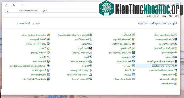 Programs and features