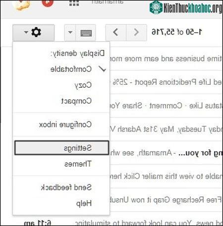 Click vào nút Settings