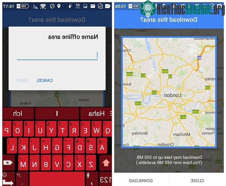 oàn bộ bản đồ về vùng bạn lựa chọn lúc này sẽ được download về smartphone của bạn.