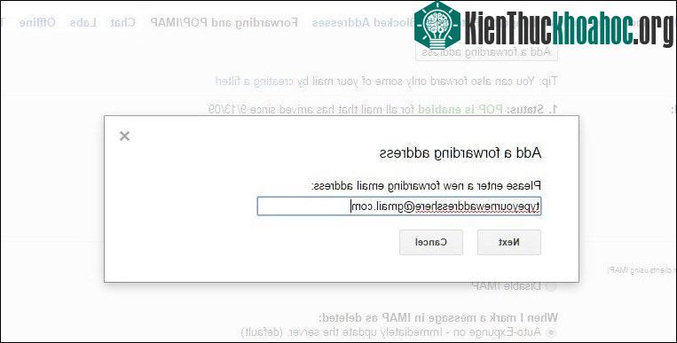 Add a Forwarding address