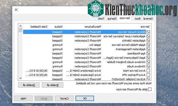 Hide all Microsoft Services