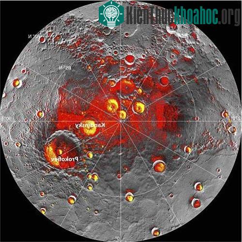 Hình ảnh radar khu vực cực Bắc của sao Thủy.