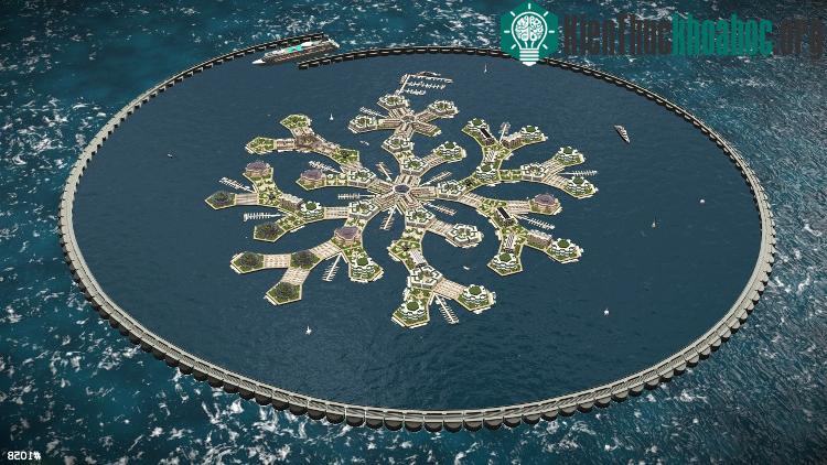 Mô hình thành phố nổi Artisanopolis. (Ảnh: Roark 3D).