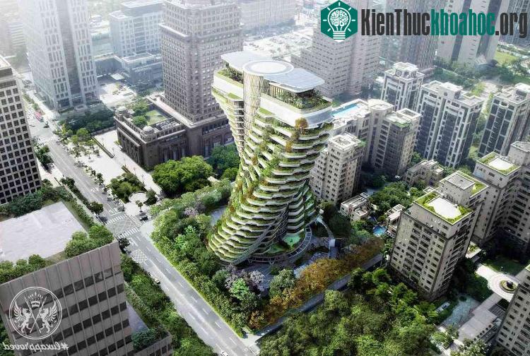 Tòa nhà Tao Zhu Yin Yuan được bao phủ bởi nhiều cây xanh.