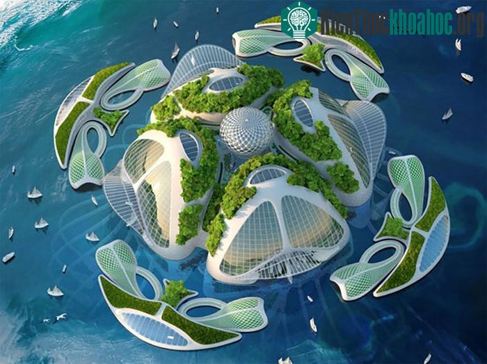 "Trang trại dưới nước" nhìn từ trên không.