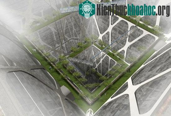 "Earthscraper" là mô hình đảo chiều của kim tự tháp Aztec. (Ảnh: Gizmag)