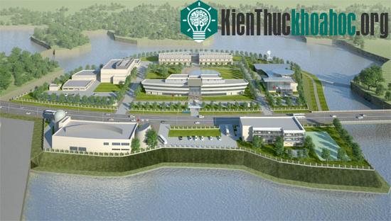 Mô hình Trung tâm Vũ trụ Việt Nam. Đây là dự án thực hiện dưới sự giúp đỡ nguồn vốn ODA của Nhật Bản. (Ảnh: VNSC)