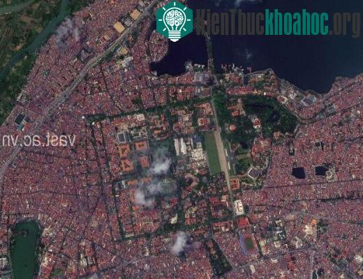 Khu vực quảng trường Ba Đình, Hà Nội do VNREDSAT-1 chụp. (Ảnh: VAST)