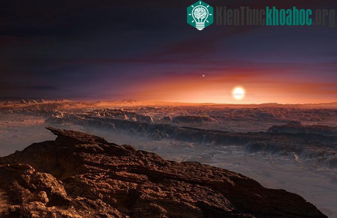 Minh họa về hoàng hôn trên hành tinh Proxima b. (ẢNH: SPACE.COM).