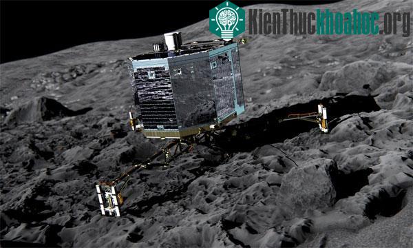 Mô phỏng Philae trên bề mặt sao Chổi 67P/Churyumov-Gerasimenko. (Ảnh: ESA)