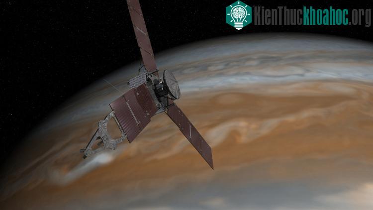 Tàu vũ trụ Juno tiếp cận sao Mộc. (Ảnh: NASA).