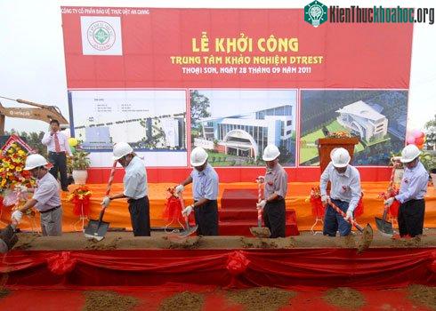 Khởi công trại khảo nghiệm nông nghiệp sáng nay tại An Giang. (Ảnh: Gia Bảo)