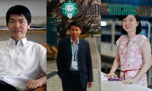 Ba nhà khoa học từ trái sang: thạc sĩ Lê Thị Quỳnh Hương, PGS.TS Nguyễn Quang Hưng và TSKH Nguyễn Đình Đăng.