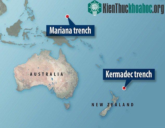 Rãnh Mariana và Kermadec - 2 vùng biển.