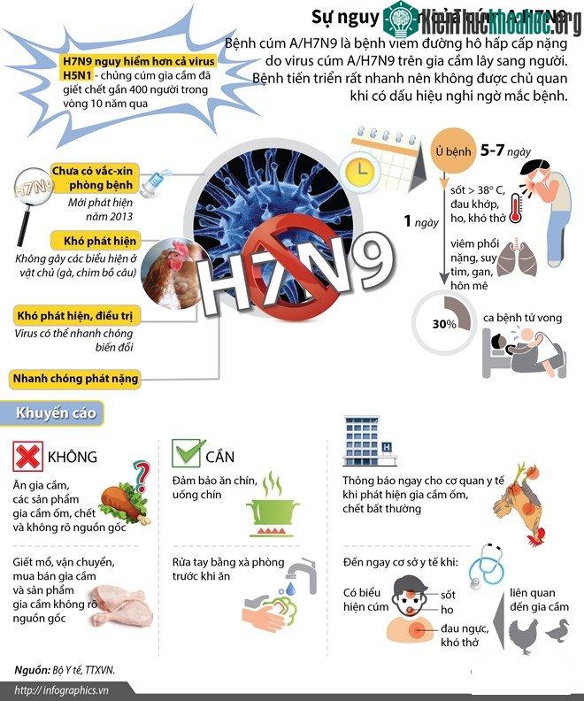 Virus cúm H7N9 nguy hiểm hơn cả virus H5N1 và hiện nay nó chưa có vắc xin phòng bệnh.