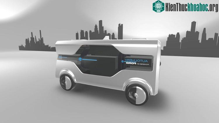 Xe tải chạy điện tự động.
