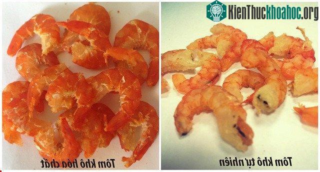 Tôm khô tự nhiên màu kém bắt mắt hơn. (Ảnh minh họa: Internet).