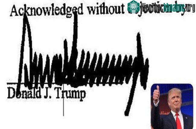 Chữ ký của Tổng thống Donald Trump cho thấy sự năng động, tham vọng, dũng cảm và can đảm.
