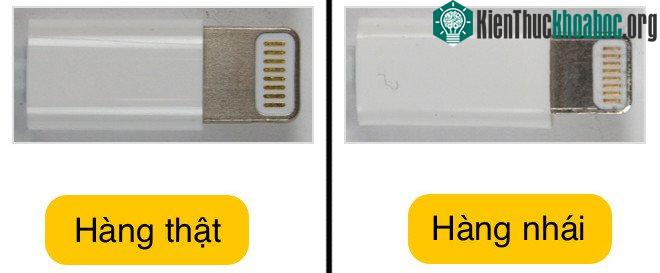 Phần nhựa bọc đầu Lightning có kích thước đồng nhất, chuẩn là 7,7 x 12mm.