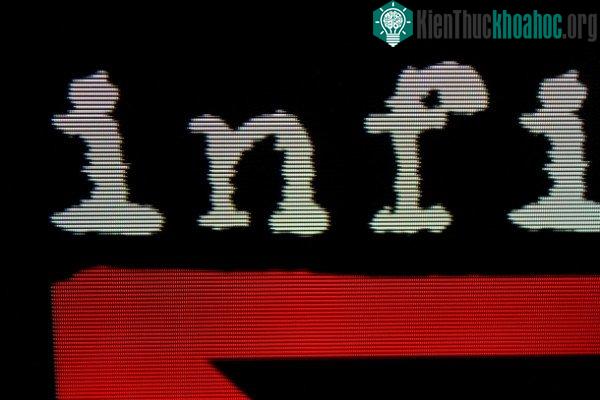 Hình ảnh trên TV 3D thụ động, chụp qua một bên mắt kính.