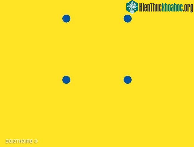 1. Bằng 3 đường thẳng, hãy nối 4 chấm tròn này lại với nhau.