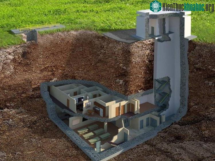Nằm sâu dưới lòng đất, căn hầm có thể chống chịu mọi vụ nổ hạt nhân. (Ảnh: Caters News Agency).