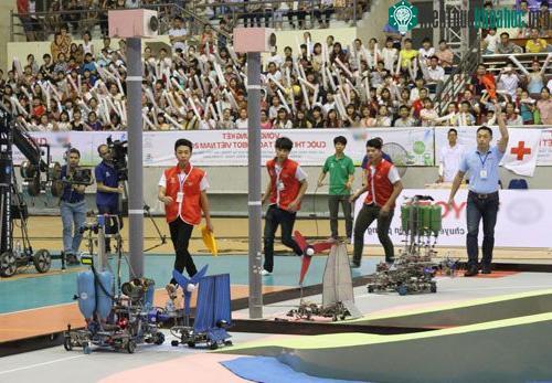Hình ảnh trong trận chung kết Robocon năm 2016. (Ảnh: BTC).