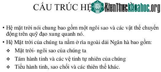 Cấu trúc của Hệ Mặt Trời