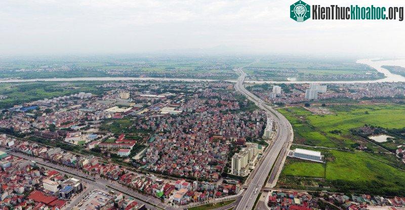 Phía xa trong ảnh là sông Đuống và cầu Đông Trù.