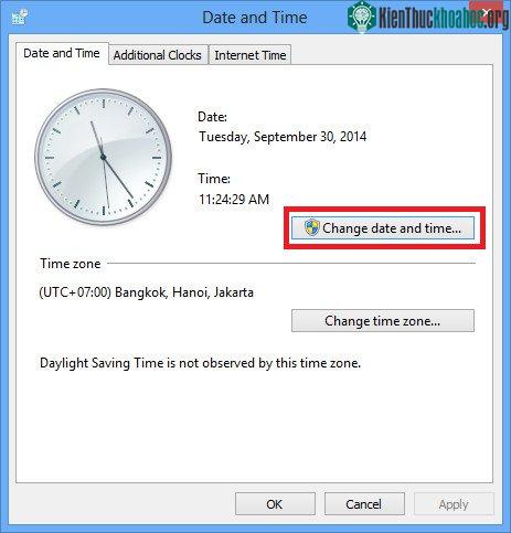 Change date and time