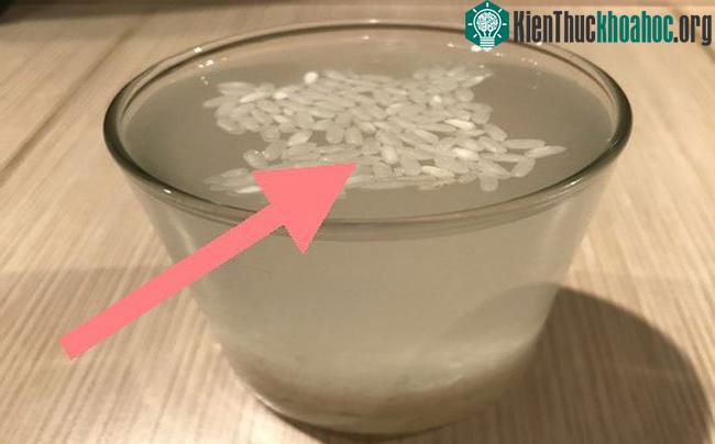 Gạo giả không chìm xuống mà nổi lềnh bềnh, ngoài ra khi đốt lên chúng có mùi hôi của nhựa.