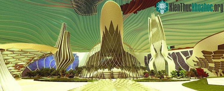 Mô hình 3D về thành phố trên sao Hỏa. (Ảnh Dubai Media Office).