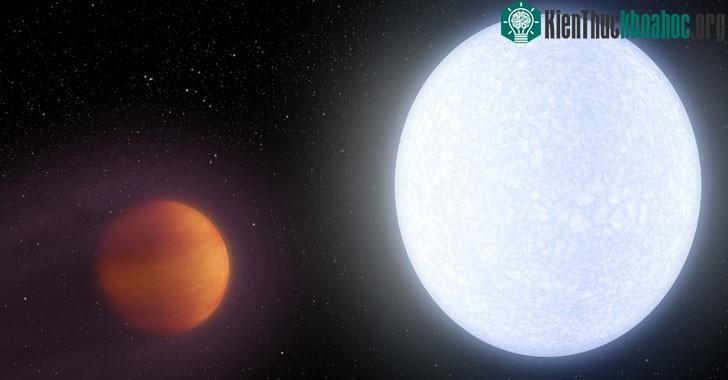 Minh họa ngôi sao KELT-9 và hành tinh khí KELT-9b. (Ảnh: NASA).