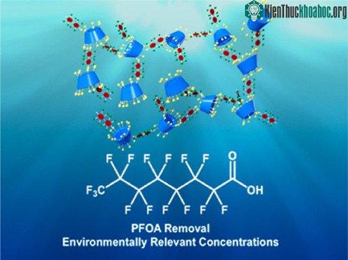 Mô phỏng quá trình PFOA bị loại bỏ. (Nguồn: American Chemical Society).