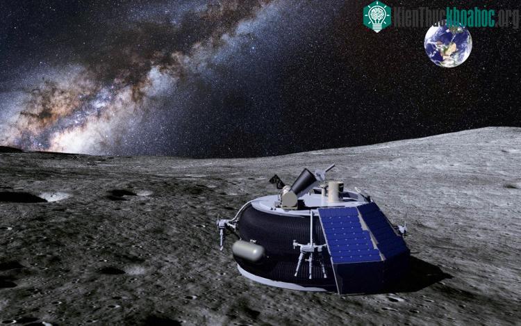 Mô phỏng tàu thăm dò của Moon Express đang lăn bánh trên bề mặt Mặt Trăng. (Ảnh: Moon Express).