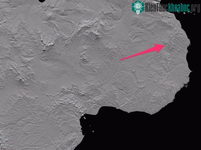 Vị trí của Con mắt Sahara nhìn từ không gian. (Ảnh: NASA).