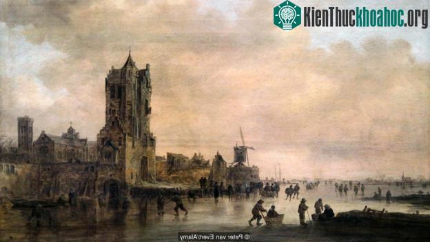 Tranh vẽ tả lại cảnh tượng kinh hoàng buổi chiều ngày 1/8/1674 bởi họa sĩ Jan van Goyen.