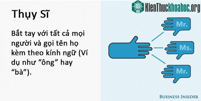 Cách bắt tay của người Thụy Sĩ