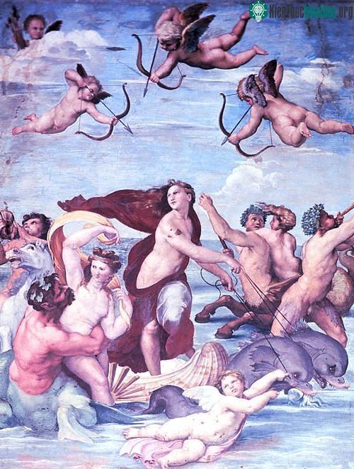 Một bức tranh nữ thần Galatea của bậc thầy hội họa Raphael thời phục hưng châu Âu thế kỷ 16 tại Villa Farnesina ở Rome, Ý (Ảnh: 1995 Fototeca Storica Nazionale)