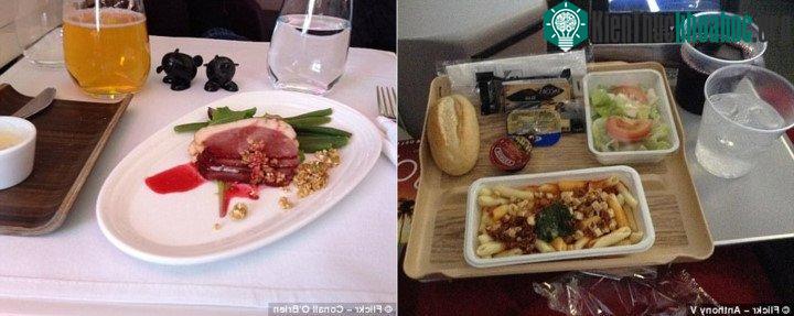 Suất ăn phổ thông và thương gia của hãng Virgin Atlantic