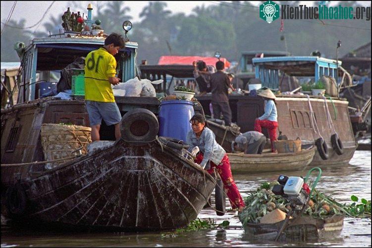 Một góc chợ nổi Cái Răng ở Cần Thơ, miền Tây Nam Bộ năm 2007.