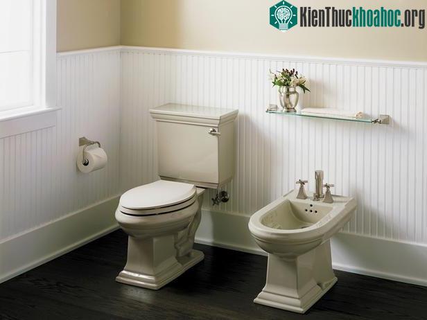 Bidet dạng truyền thống (trái).