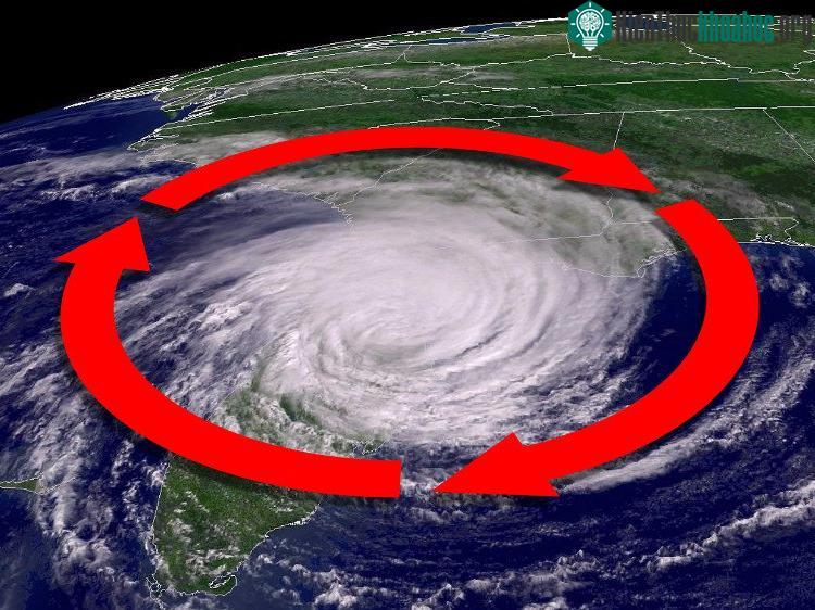 Bão ở Bắc Bán cầu thường xoay người chiều kim đồng hồ do hiệu ứng Coriolis nảy sinh khi Trái Đất quay.