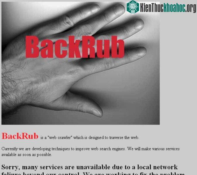 Lịch sử của Google lại bắt đầu vào năm 1995 với cái tên BackRub.