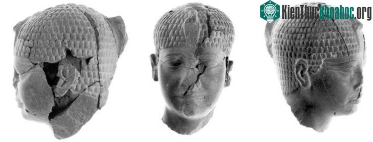 Phần đầu của bức tượng pharaoh niên đại 4.300 năm được tìm thấy tại Israel. (Ảnh: Gaby Laron).