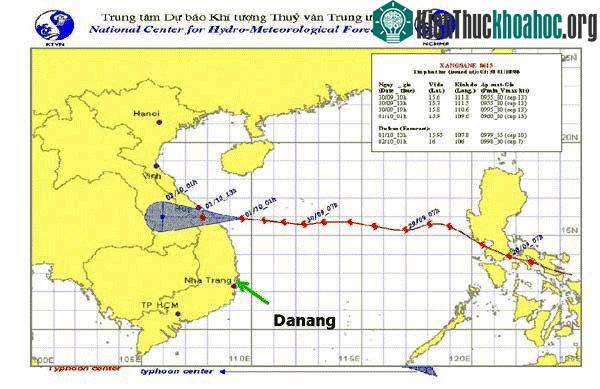 Bản đồ toàn cảnh đường đi của cơn bão.