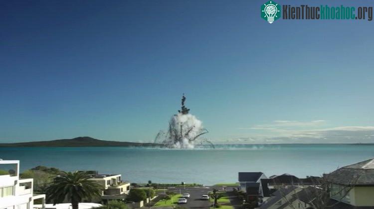 Núi lửa trên đảo Rangitoto ở vịnh Hauraki phun trào sẽ phá hủy mọi thứ trong bán kính 2,5km.